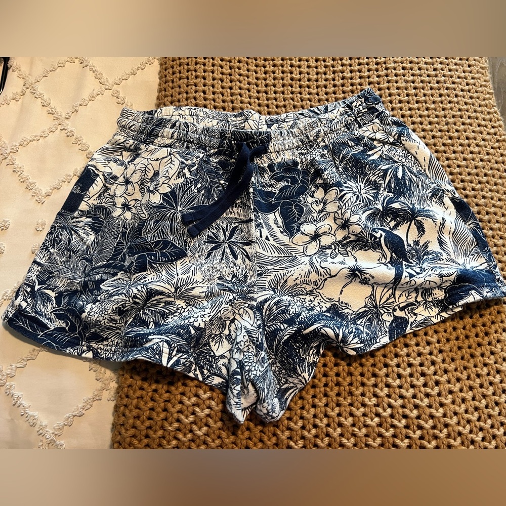 Navy and cream shorts